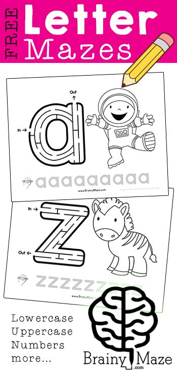 Free Letter Mazes for Kids! Print up this set of lowercase letter mazes, and follow up with our Uppercase letter mazes. Free Alphabet Mazes, Number Mazes... Beginning Letter Sounds, Letter Maze, Mazes For Kids, Abc Activities, Lowercase Letter, Preschool Literacy, Teaching The Alphabet, Letter Activities, Alphabet Preschool