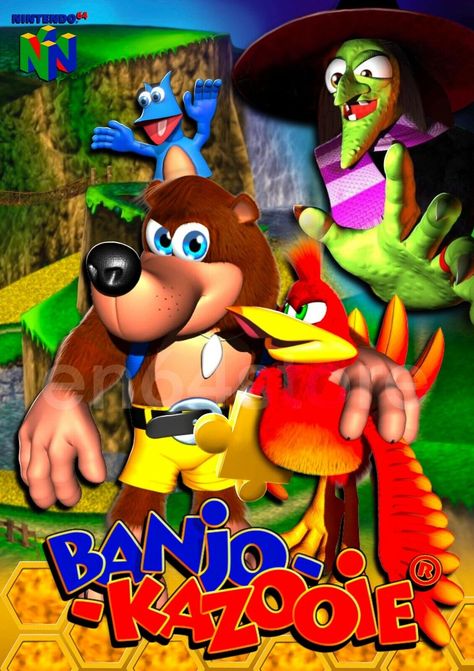 Banjo Kazooie A2 Poster N64 Nintendo 64 Location: Bacchus Marsh, VIC, AU, Fun Video Games, N64 Games, Banjo Kazooie, Video Game Collection, Donkey Kong Country, Video Game Posters, Game Codes, Xbox One Games, Xbox Live