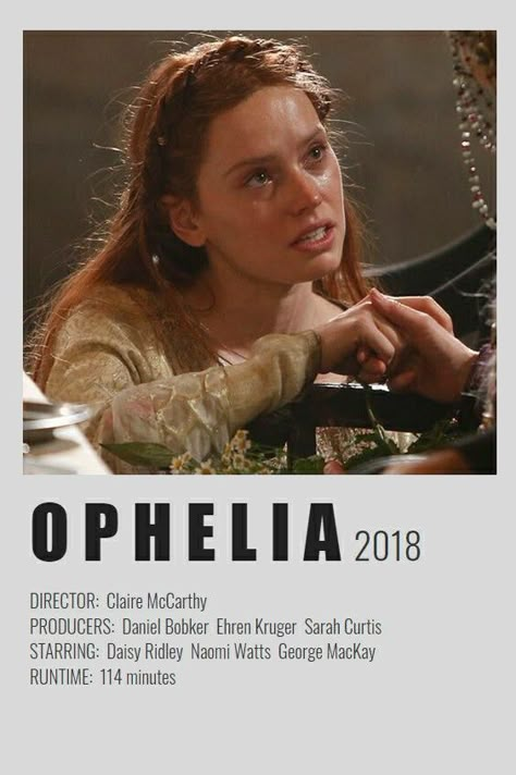 Ophelia Movie Poster, Best Historical Movies, Ophelia Movie, Fairies Movie, Romcom Movies, Movie Recs, Movies To Watch Teenagers, Most Paused Movie Scenes, Night Film