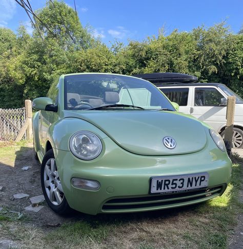 Our Convertible Vw Beetle Punch Buggy, Volkswagen Beetles, Green Beetle, Beetle Car, Dream Future, Car Ideas, Pretty Cars, Vw Bug, First Car