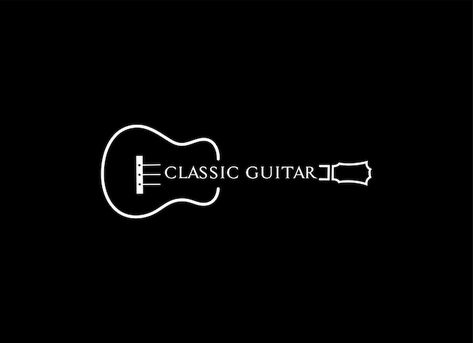 Vector acoustic guitar logo design vecto... | Premium Vector #Freepik #vector #acoustic #music-guitar #guitar-logo #guitar Guitar Logo Design, Mockup Free Psd Download, Guitar Logo, Acoustic Music, Classic Guitar, Vector Template, Creative Wall, Guitar Neck, Music Guitar