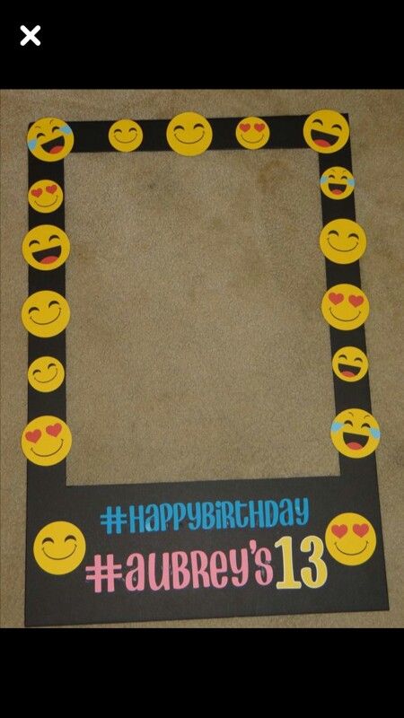 Emoji Birthday Party, Birthday Photo Frame, Emoji Party, Emoji Birthday, 9th Birthday Parties, 13th Birthday Parties, Fun Birthday Party, 10th Birthday Parties, Diy Birthday Party