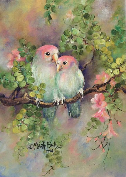 <3 Bell Art, Soyut Sanat Tabloları, 수채화 그림, Two Birds, Wow Art, Watercolor Bird, Vintage Birds, Dream Art, Birds Painting