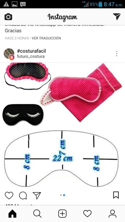 Pola Bra, Diy Sleep Mask, Sleeping Masks, Projek Menjahit, Fabric Christmas Ornaments Diy, Sleep Masks, Christmas Ornaments Diy, Sewing Crafts Tutorials, Diy Embroidery Patterns