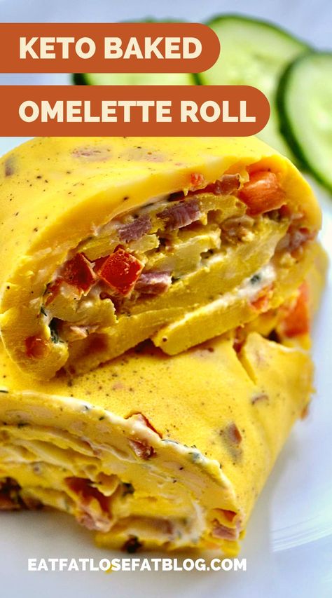 keto omelette wrap recipe | keto omelette roll-up Omelet Roll, Omelette Wrap, Keto Omelette, Omelette Roll, Baked Omelette, Baked Omelet, Wrap Recipe, Keto Lunch Ideas, Omelette Recipe