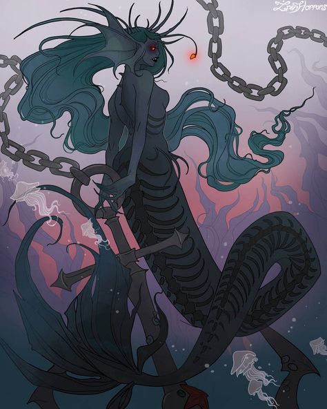 Siren Creature, Siren Design, Mermaids And Mermen, Alien Concept Art, Mermaid Art, Land Art, Sirens, Horror Art, Featured Artist