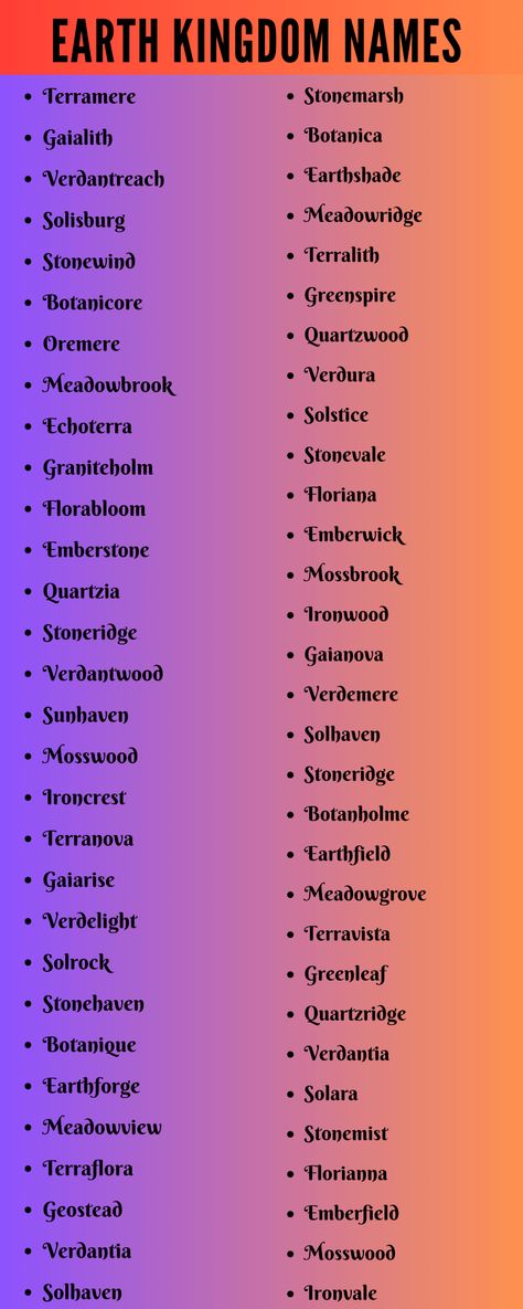 Fantasy Realm Names, Fantasy Kingdom Names, Nature Kingdom, Kingdom Names, Earth Kingdom, Neural Connections, Fantasy Nature, Fantasy Names, Town Names