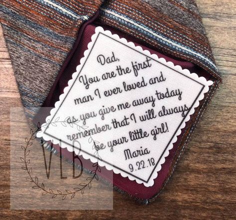 #wedding #weddinginspiration #patch #tie #present #gift #bridetobe #father #etsy #fatherofthebride #tiepatch #etsyshopper Groom Tie, Father Of The Groom, Groom Ties, Personalized Tie, Custom Ties, Wedding Ties, Groom Gift, Personalized Labels, Affordable Gifts