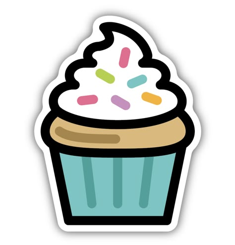 The best sticker for your favorite birthday, special occasion or really to remember that life should be celebrated with cupcakes! Approx. 3.5" Cupcake Clipart Cute, Birthday Stickers Scrapbook, Birthday Stickers Aesthetic, Cute Birthday Stickers, Cute Rainbow Stickers, Birthday Stickers Printable, Cute Cupcake Drawing, Stickers Aesthetic Cute, Birthday Cake Sticker