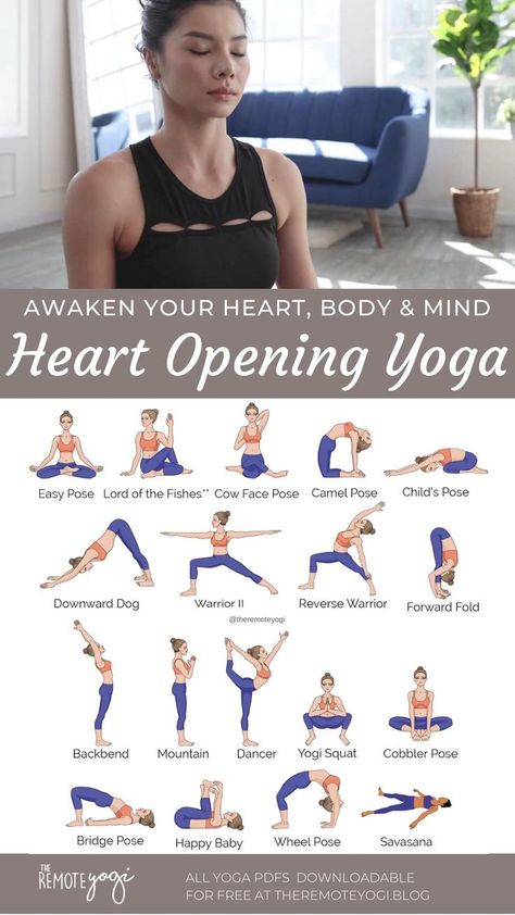 Heart Opener Yoga Sequence, Yoga For Heart Health, Heart Opening Yoga Sequence, Yoga Workout Routine, Heart Video, Kids Yoga Poses, Heart Opening, Yoga Sequence, Chakra Yoga