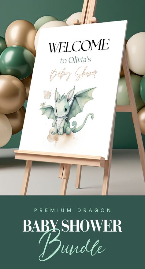 baby dragon baby shower invite bundle Dragon Baby Shower Invitations, Dragon Baby Shower, Babby Shower, Dragon Nursery, Neutral Shower, Dragon Birthday, Dragon Party, Baby Shower Invitaciones, Modern Baby Shower