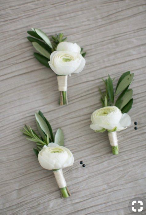 Ranunculus Bulbs, Groomsmen Boutonniere, Flowers And Greenery, Boutonniere Wedding, Greenery Wedding, Bridal Flowers, Chicago Wedding, Groom And Groomsmen, Ranunculus