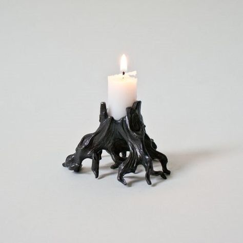 Crazy Ceramics, Tree Stump Candle Holder, Crazy Candles, Goth Home, Goth Home Decor, Dark Home, Goth Decor, Gothic Decor, Gothic Home Decor