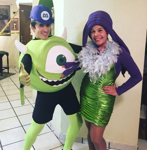 Mike And Celia Costume, Celia Mae Costume, Monsters Inc Halloween Costumes, Monsters Inc Halloween, Monsters Inc, Costume Ideas, Halloween Costume, Halloween Party, Harajuku