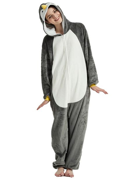 PRICES MAY VARY. Soft Plush Fleece Fabric Zip Up Closure, Built in Pockets This Adorable Penguin Pajamas Feature a Hood with Eyes, Nose. Suitable for Halloween Dress Up, Christmas, Cosplay Party, Homewear. ♥Size Chart♥ S for Height 4'11-5'3'', M for Height 5'3''-5'7'', L for Height 5'7''-5'11'', XL for Height 5'11''-6'3''. Penguin Costume Women, Animal Costumes Women, Penguin Halloween Costume, Animal Onesie Pajamas, Adult Onesie Pajamas Disney, Penguin Onesie, Animal Pajamas Onesies, Adult Onesie Pajamas Cat, Shark Onesie