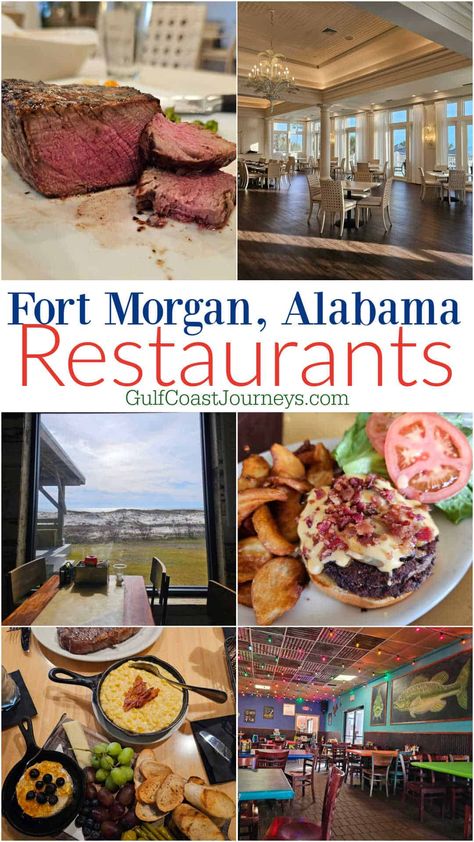 The best Fort Morgan restaurants to enjoy while visiting the Alabama Gulf Coast! Photos, review, menu info and more. Fort Morgan Alabama Things To Do, Alabama Restaurants, Fort Morgan Alabama, Coast Restaurant, Alabama Gulf Coast, Fried Brussel Sprouts, Gulf Coast Vacations, Alabama Vacation, Alabama Beaches