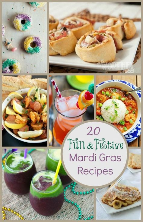 Mardi Gras Recipes Easy, Mardi Gras Appetizers, Mardi Gras Party Food, Mardi Gras Recipes, Mardi Gras Dinner, Mardi Gras Cocktails, Madi Gras, King Cakes, Mardi Gras Centerpieces