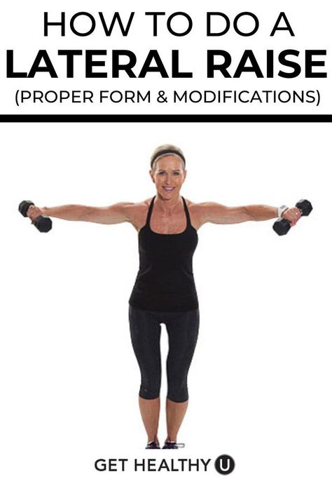 A lateral raise is an upper-body move that uses dumbbells to help strengthen your shoulder muscles. They help your shoulders not only look amazing, but shoulder strength is extremely important for everyday life. Think of how many things you lift up or push overhead! Learn more about the correct form (because lots of people do them wrong!!) Lateral Arm Raises, Lateral Raises Dumbbell, Arm Day Workout, Strengthen Shoulders, Full Body Strength Workout, Strength Workouts, Arm Workouts, Lateral Raises, Body Challenge