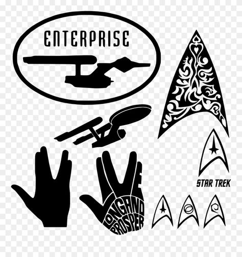 Star Trek Symbol Tattoo, Star Trek Svg Free, Star Trek Cricut Projects, Star Trek Doodles, Star Trek Symbols, Star Trek Cricut, Star Trek Crafts, Star Trek Svg, Star Trek Printables