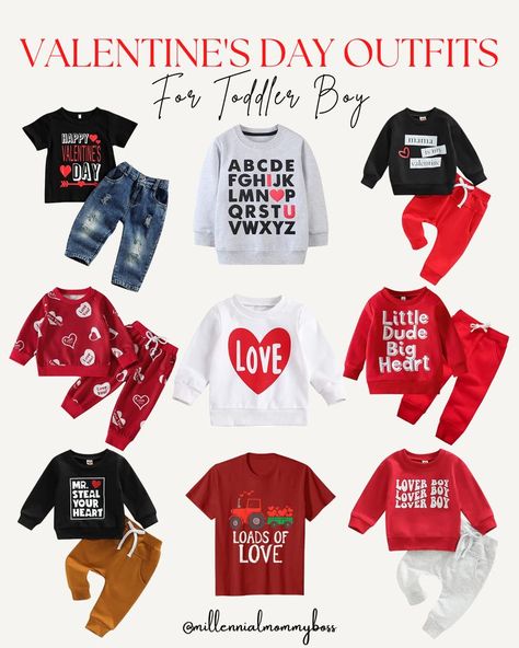 Valentines Gifts For Toddler Boys, Toddler Boy Valentine Outfit, Outfits For Toddler Boys, Toddler Valentine Outfits, Toddler Valentine Gifts, Winter Valentines, Boys Valentines Outfit, Valentine Gifts For Boys, Valentine Outfits