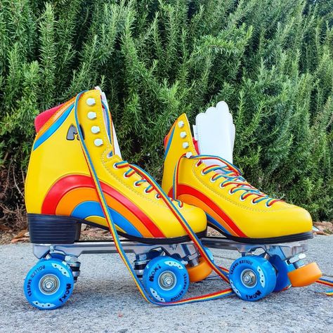 Lucky Skates | Australia 🌞 on Instagram: “🌈 Skate the Rainbow 🌈 @moxirollerskates Rainbow Rider skates have dropped in Australia & are now available in store and online 💕 An entry…” Cute Mini Skirt Outfits, Miniskirt Outfits, Roller Skates, Roller Derby, Roller Skating, Converse High Top Sneaker, Converse Chuck Taylor High Top Sneaker, Skirt Outfits, Cute Shoes