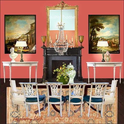 Coral Paint Colors, Another misunderstood Color - Laurel Home Coral Painted Walls, Blush Dining Room, Coral Paint Colors, Coral Paint, Raspberry Blush, Best Wall Colors, Persimmon Color, Sherwin Williams Colors, Paint Colors Benjamin Moore