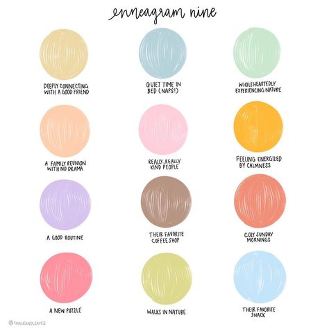 Johanna on Instagram: “My revamped color palettes! These are the ones that will go up as prints when my Etsy shop opens soon. Starting with enneagram 9, because I…” 9w1 Infp, Infp Pisces, 9 Color Palette, Enneagram 9w1, Enneagram 6, Enneagram Type 2, Enneagram 3, Enneagram 2, Infj Type