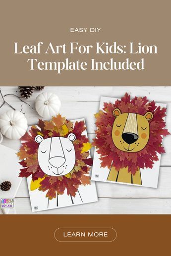 Craft a majestic Lion Fall Leaf Art masterpiece! Gather vibrant fall leaves, follow our guide to press them, and create a roaring lion with a leafy, eye-catching mane.