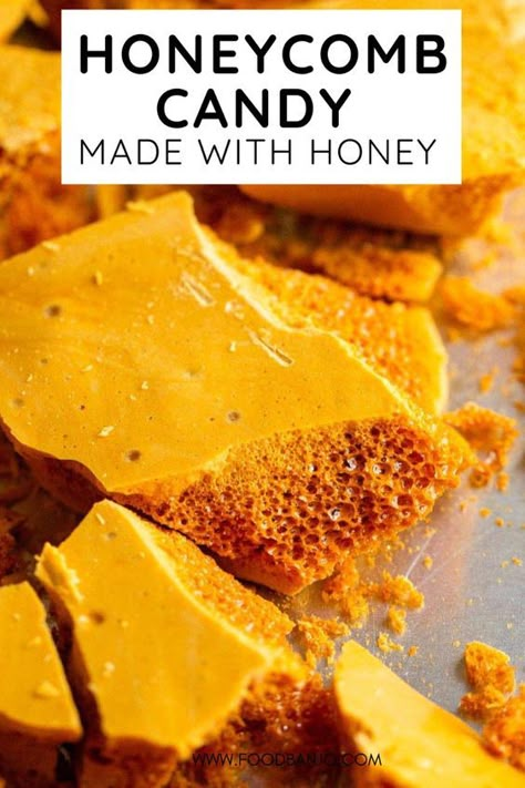 Chocolate Honey Recipes, How To Make Honeycomb Candy, Honey Sticks Diy, Easy Honeycomb Recipe, Homemade Honeycomb Candy, Honeycomb Recipe With Honey, What To Do With Honeycomb, Honey Comb Recipe Homemade, Honey Bee Food Ideas