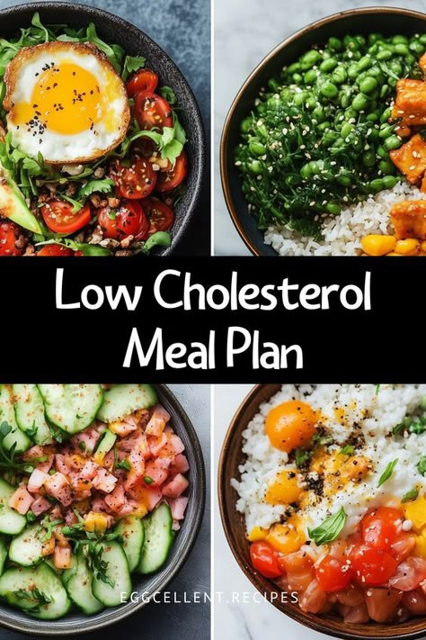 Maintaining a healthy heart starts with the food you eat. High cholesterol is a significant risk factor for cardiovascular diseases, and making smart dietary choices can help keep cholesterol levels in check. #Low Cholesterol Meal PlanNING #low cholesterol low sugar meal plan #low fat low cholesterol meal plan #1200 calorie meal plan low cholesterol #30 day low cholesterol meal plan #cholesterol and low saturated fat diet meal plan #low cholesterol high protein meal plan Ww Low Cholesterol Recipes, Low Fat Cholesterol Diet, Best Recipes To Lower Cholesterol, Good Food For High Cholesterol, Low Cholesterol Diet Recipes Meals, High Cholesterol Meal Prep, Healthy Cholesterol Diet, Foods To Lower Cholesterol Recipes, Foods With Low Cholesterol