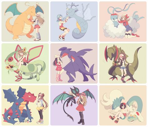 Pokégirls, Dragons, and Flowers | Pokémon | Know Your Meme Dragon Type Pokemon Wallpaper, Dragon Type Pokemon Art, Pokemon Dragon Trainer, Pokemon Dragon Type, Fantasy Apocalypse, Dragon Types, Pokemon Human, Pokemon Badges, Dragon Type Pokemon