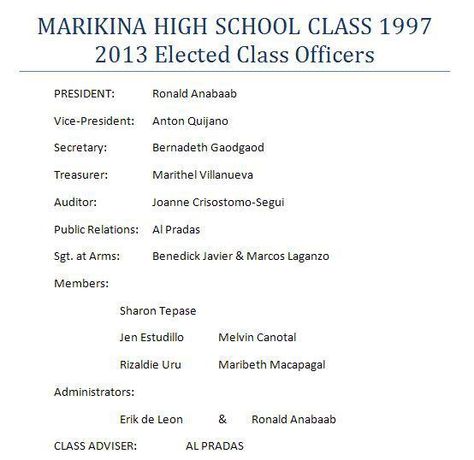 2013 Elected Officers MHS Class 1997 Class Officers, 2023 Vision, High School Classes, Public Relations, Vision Board, High School, Quick Saves