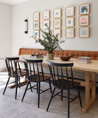 Dining room ideas – 51 ways with decor and furniture Wood Gallery Wall, Turner Pocock, Ladbroke Grove, London Townhouse, Banquette Seating, Up House, Kitchen Diner, Dining Room Bench, Small Dining