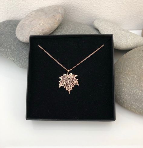 Buy Rose Gold Maple Leaf Necklace. Delicate Sterling Silver Maple online on Etsy India. Shop for handmade, vintage and unique Charm Necklaces items from Lovedbyvenus online on Etsy Maple Leaf Pendant, Gold Pendant Designs, Cute Pendant Necklace, Cute Pendants, Maple Leaf Necklace, Leaf Jewellery, Cute Necklaces, Silver Maple Leaf, Necklace Leaf