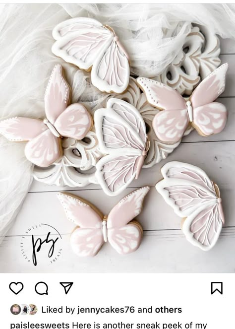 Baby Shower Cookies Butterfly, Butterfly Cookies Baby Shower Girl, Butterfly Bridal Shower Cookies, Butterfly Royal Icing Cookies, Butterfly Kisses Baby Shower Theme, Butterfly Baby Shower Cookies, Baby Shower Butterfly Theme, Butterfly Baby Shower Ideas, Butterfly Party Ideas