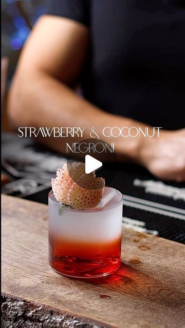 198K views · 17K likes | GINTENSIV | Cocktails & Gin on Instagram: "STRAWBERRY & COCONUT NEGRONI How about a Negroni for the summer? At least for me, there are no limits to my love for Negroni. I love almost all variations of a Negroni. Ripe white strawberries taste somehow like strawberries with vanilla and a hint of pineapple. Experience the sweet, tangy essence of summer in every sip of this fruity Negroni twist. Recipe: 45ml-1.5oz OVERPROOF GIN 30ml-1oz AGED SWEET VERMOUTH 30ml-1oz ITALIAN RED BITTER 15ml-0.5oz COCONUT WATER 1 WHITE STRAWBERRY Muddle white strawberry in base of your shaker. Shake it with overproof gin, coconut water and ice. Pour Italian red bitter and aged sweet vermouth into ice filled glass. Float with the mix out of your shaker. Stir before you drink. Cheers! White Negroni, Negroni Sour, Negroni Variations, Non Alcoholic Negroni, Negroni Sbagliato Cocktail Recipes, Grapefruit Negroni, Negroni Recipe, Italian Drinks, White Strawberry