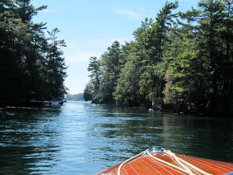 The Rift on the St Lawrence River  USA on Left - Canada on Right One River North, North River Boats, Jamaica River Raft, Canada Cruise, Saint Lawrence River, Family Boats, St Lawrence River, Desired Reality, Thousand Islands