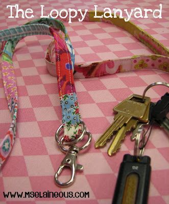 Ms. Elaineous Teaches Sewing: Free Pattern: The Loopy Lanyard Teacher Encouragement, Diy Lanyard, Japan Crafts, Quilt Retreat, Fabric Lanyard, Costura Diy, Sewing Fabrics, Small Sewing Projects, Sewing Class