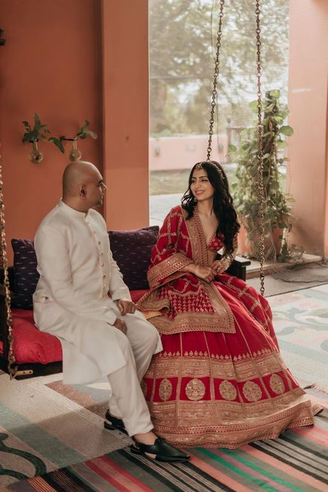 Intimate Farmhouse Wedding In Ahmedabad With A Minimal, Beautiful Bride Indian Bridesmaid Outfits, Indian Wedding Aesthetic, Bride And Bridesmaid Pictures, Bridesmaid Pictures, Wedding Wows, Sabyasachi Bride, Wedding Lehenga Designs, Bridal Lehenga Collection, Wedding Couple Poses Photography