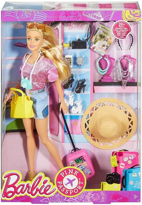 Barbie Toys New, Barbie Vacation, Barbie Pink Passport, Pink Passport, Barbie Playsets, Barbie Doll Set, Barbie Sets, Passport Travel, Barbie Doll Accessories