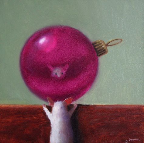 Stuart Dunkel Funny Rats, Tally Ho, Cute Mouse, Weird Art, Art Challenge, Holiday Greetings, Creature Art, Pink Christmas, Christmas Cheer