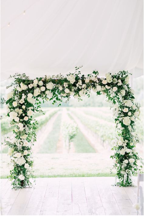 Beautiful ceremony flowers Square Floral Arch, Square Wedding Arch, Floral Arches, Wedding Arches, Flower Arch, Wedding Arch Flowers, Wooden Arch, Arch Flowers, Ceremony Flowers