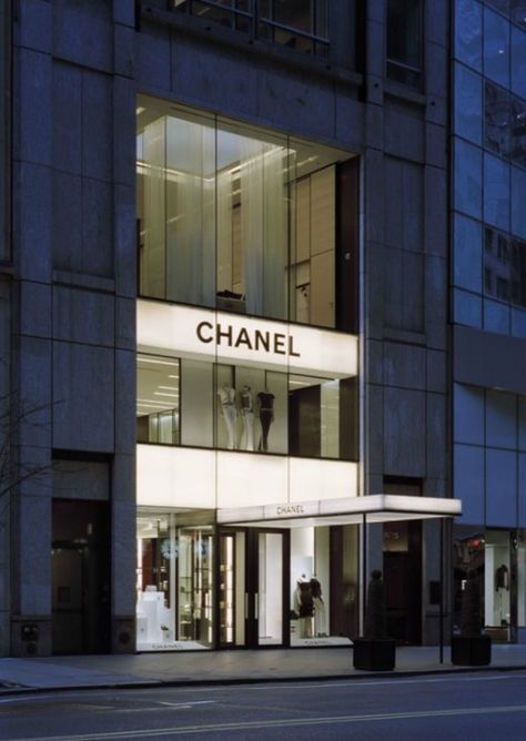 Chanel store, 57th Street Stores In New York, Retail Facade, Retail Architecture, Chanel Store, Street New York, Places To Shop, New York Aesthetic, Building Facade, Facade Design