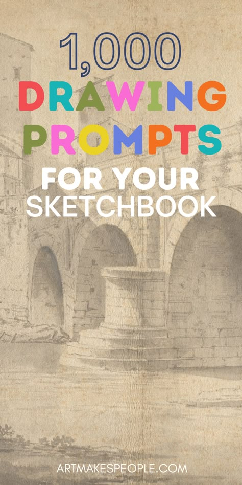 Over 1,000 drawing prompts for ideas for your sketchbook! Never run out of ideas again 👌🏽 Drawing Prompts For Art Block, Sketchbook Ideas For Middle School, Prompts For Creativity, Simple Art Prompts, High School Art Prompts, Sketch A Day Challenge, Art History Sketchbook Ideas, What To Do With A Sketchbook, Sketchbook Prompts For Middle School