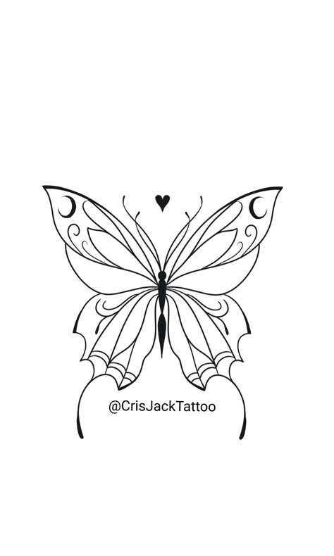 Betty Boop Butterfly Tattoo, Butterfly Tattoo With Heart, Sternum Butterfly Tattoo, Cute Girly Tattoos, Tattoo Stencil Designs, Betty Boop Tattoos, Butterfly Tattoo Stencil, Drawing Crafts, Stencil Tattoo