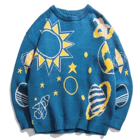 Galaxy Sweater, Silly Clothes, Baby Blue Sweater, New Rock, Swaggy Outfits, Blue Sweater, Character Outfits, Dream Clothes, Look Cool