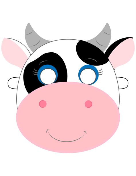 Printable Cow Mask Template Cow Masks For Kids, Popcorn Cutouts, Printable Cow Mask, Family Rules Printable, Division Table, Superhero Mask Template, Household Rules, Toddler Lesson Plans Template, Animal Mask Templates