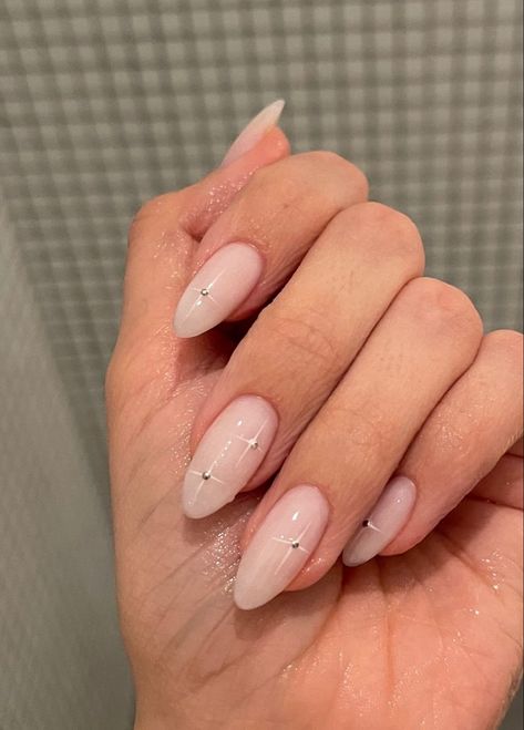 Dazzle with Milky White Nails adorned with sparkling rhinestones. This elegant and chic nail art design will elevate your look for any special occasio... Milky White Nails, Occasion Nails, Milky Nails, Pedicure Manicure, Basic Nails, Casual Nails, Classy Acrylic Nails, Design Nails, Soft Nails