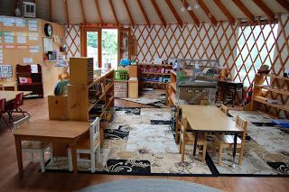 Montessori Design: August 2011 Yurt Classroom, Yurt Interior, Science Area, Maths Area, Art Area, Simple Addition, Montessori School, Montessori Classroom, Forest School