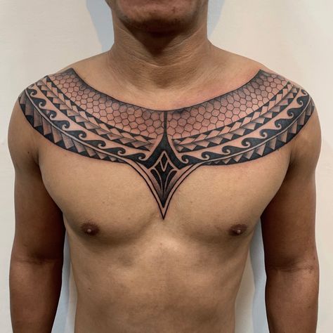 Filipino Chest Tattoo, Visayan Tattoo, Kalinga Tattoo, Body Tattoo Design, Tattoo Chest, Filipino Tattoos, Egyptian Tattoo, Body Tattoo, Filipino Culture